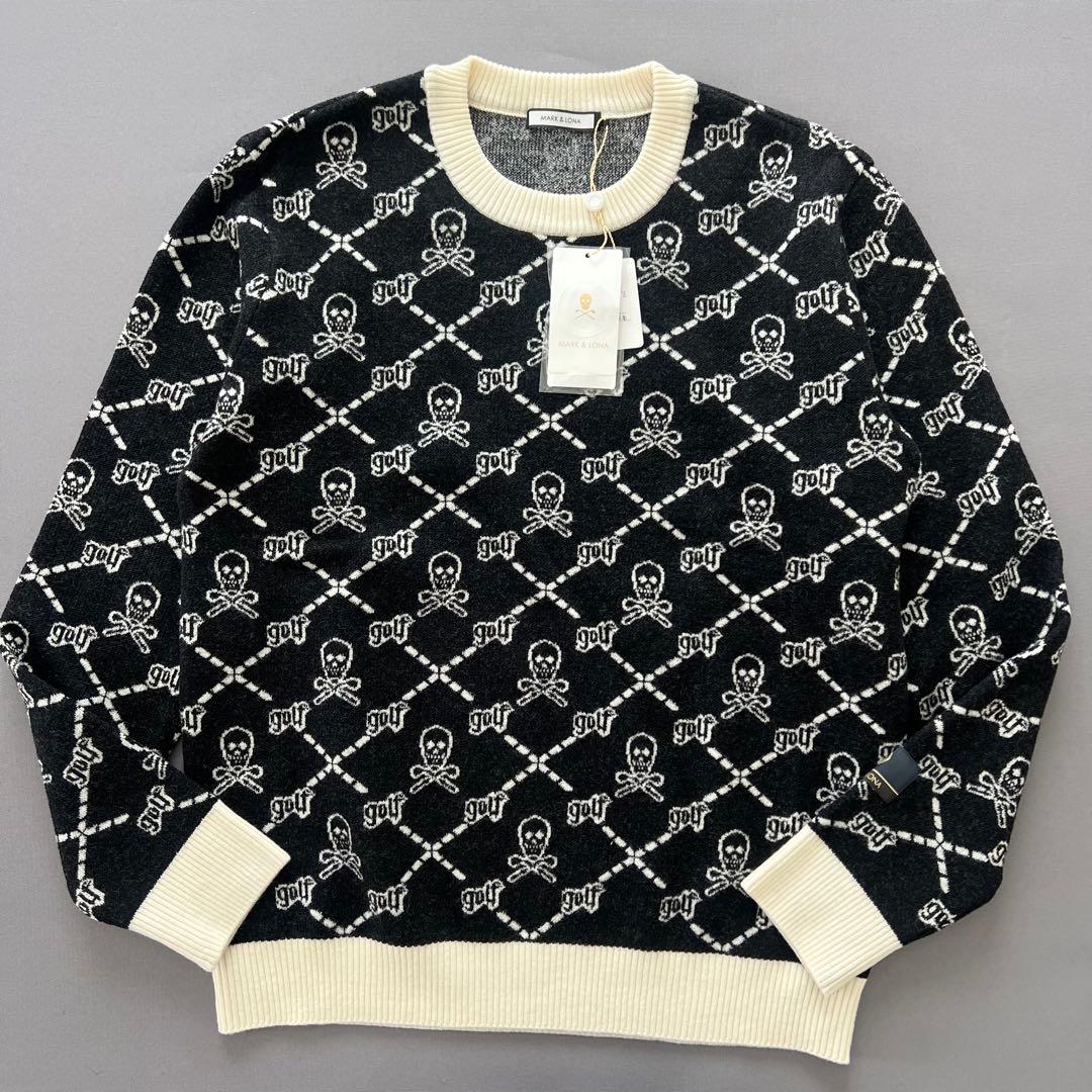 【新品】MARK&LONA マークアンドロナ　総柄　ニット　セーター　メンズ　黒