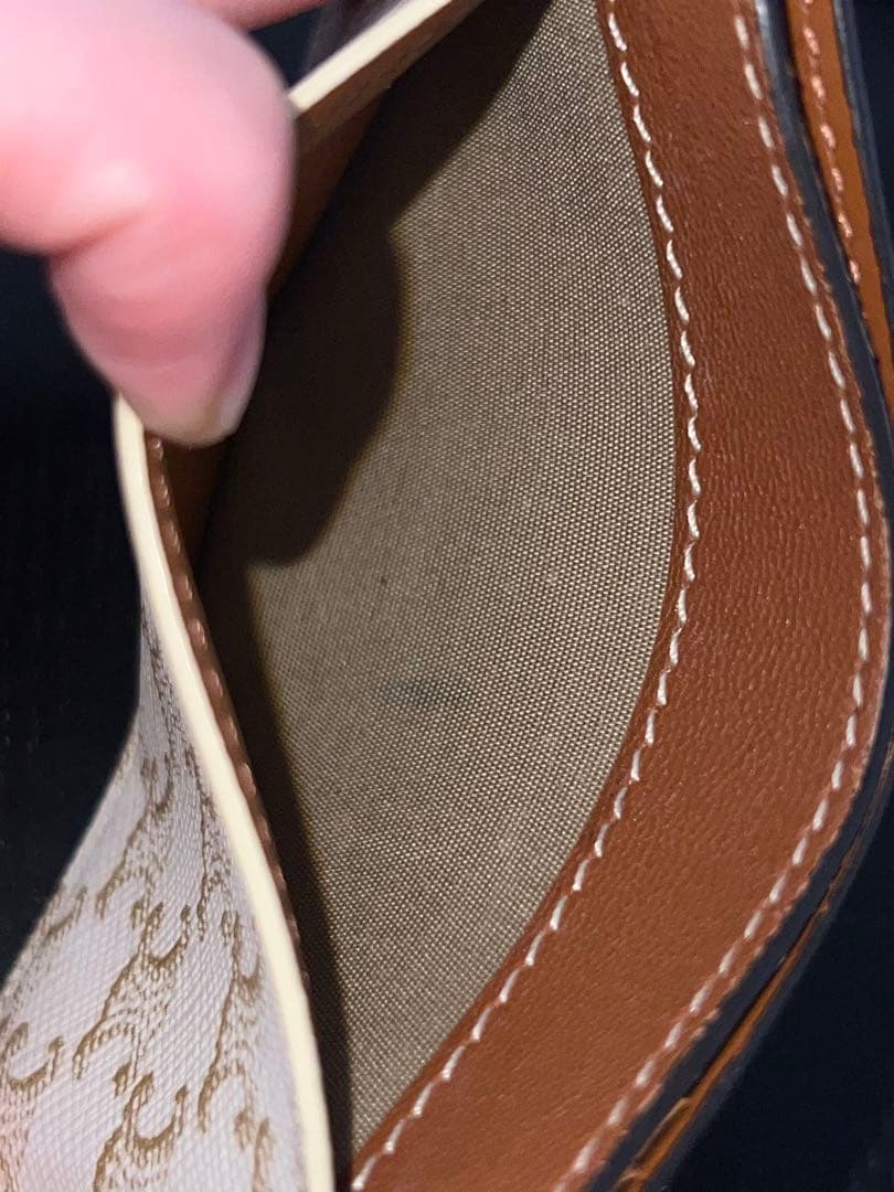 CELINEセリーヌ/カードケース/名刺入れ/トリオンフ/クリームブラウン