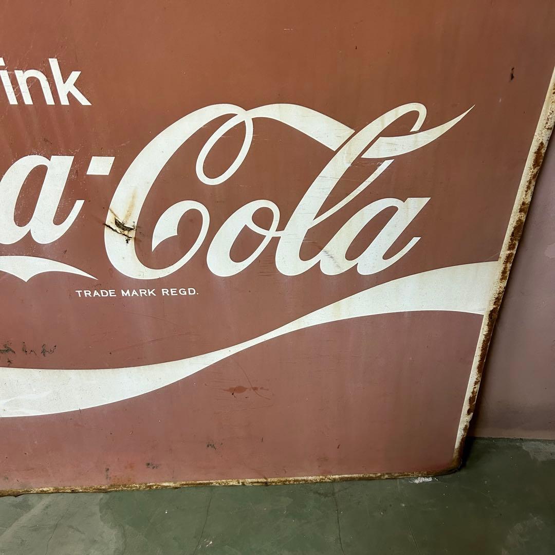 【送料無料】123cm角 コカコーラ 看板 ブリキ 鉄板 特大