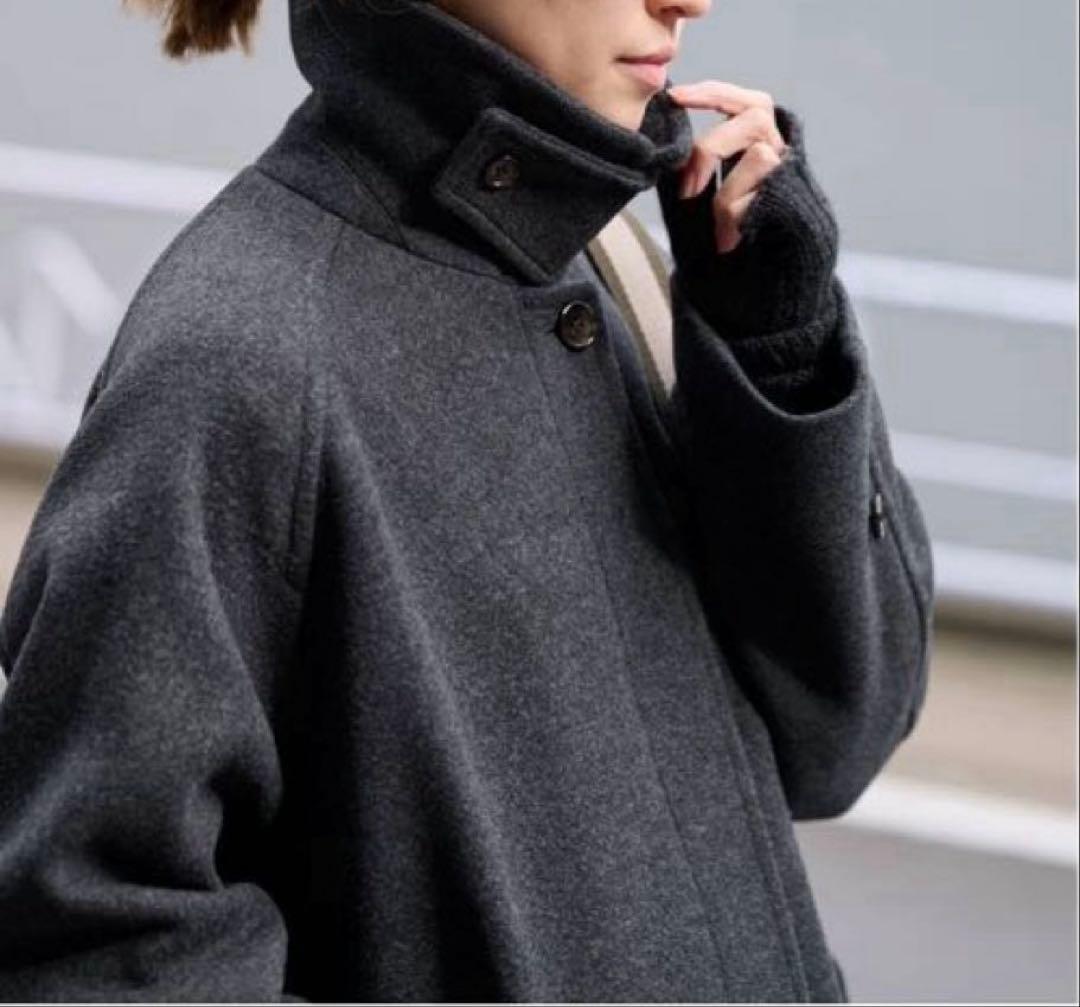 【新品タグ付き】 FRAMeWORKラムウールMIXシャルムバルカラーコート36