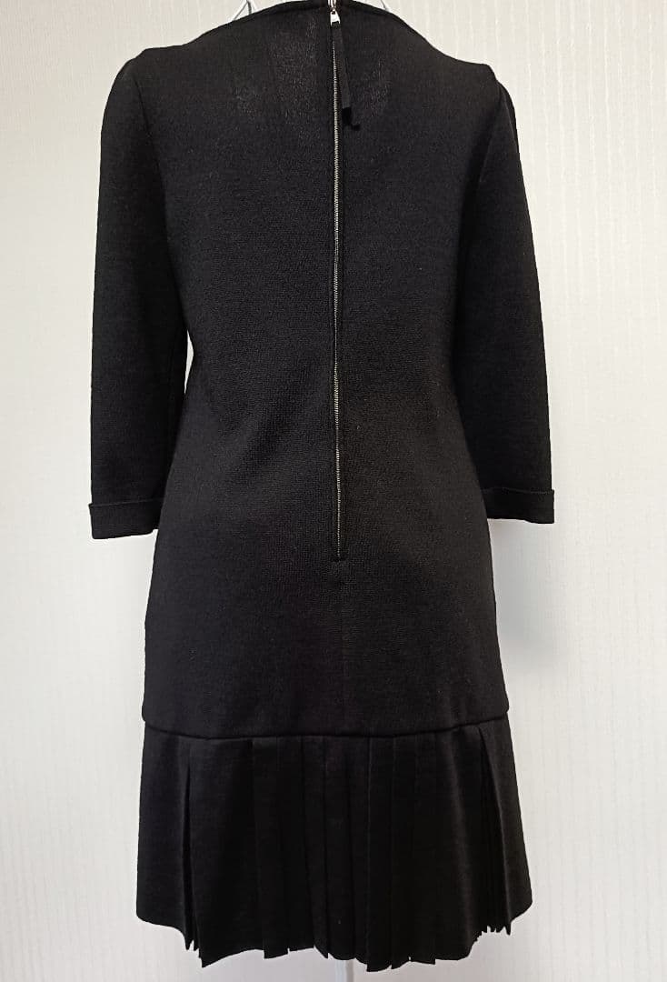 ☆FOXEYフォクシー襟付ニットドレスワンピースブラック希少42☆