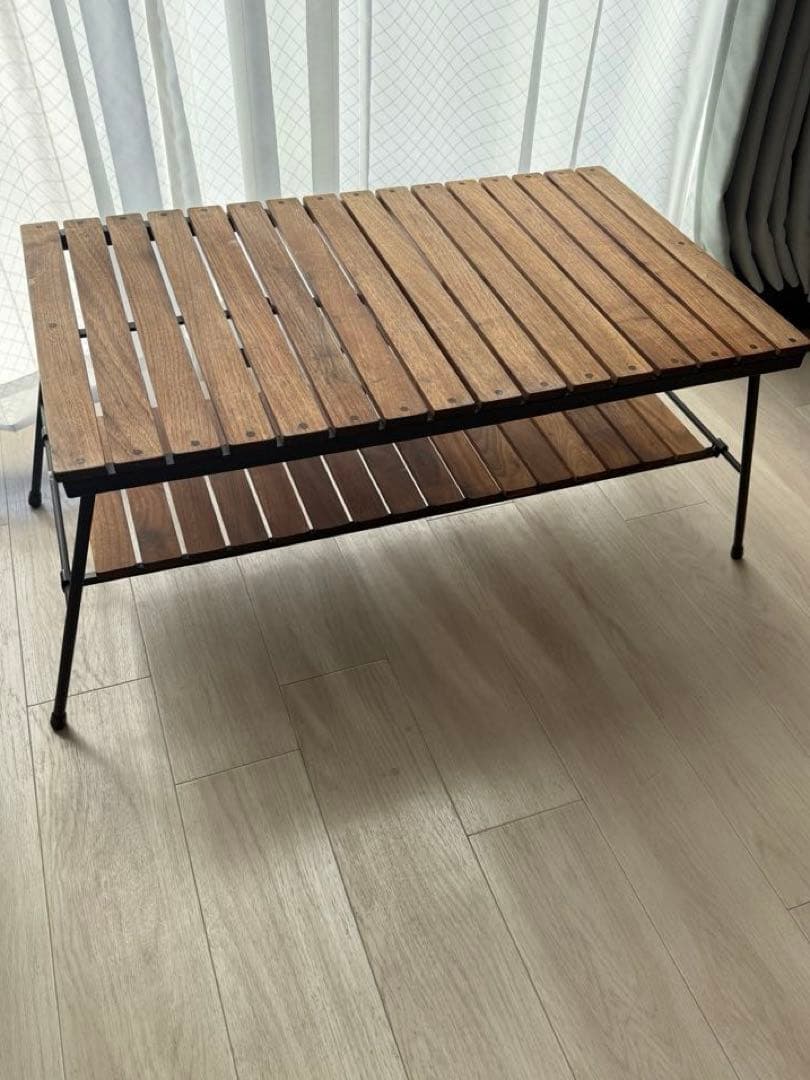 ウォルナットアイアンテーブル　オーダーメイド品