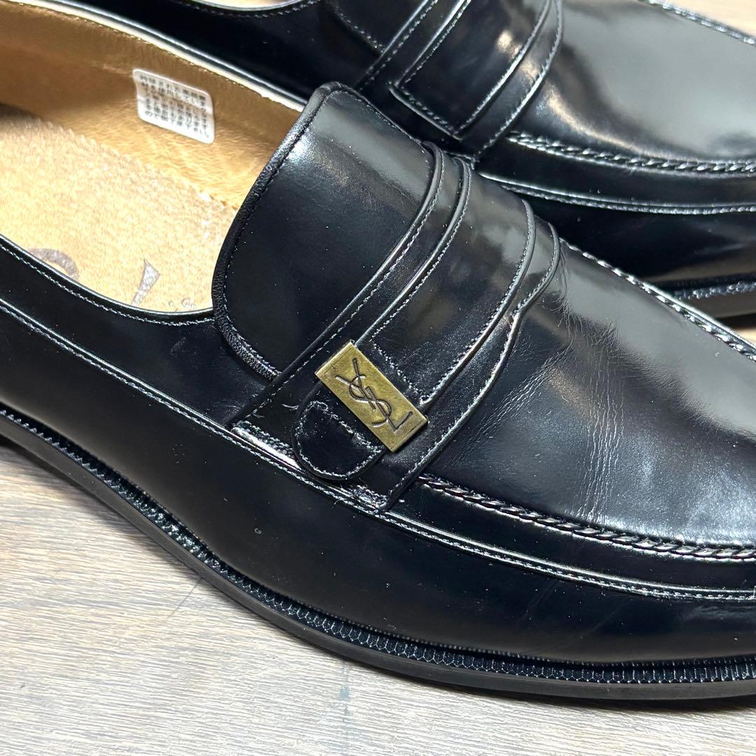 【未使用品】イヴ・サンローラン ブラックレザーローファー 25㎝