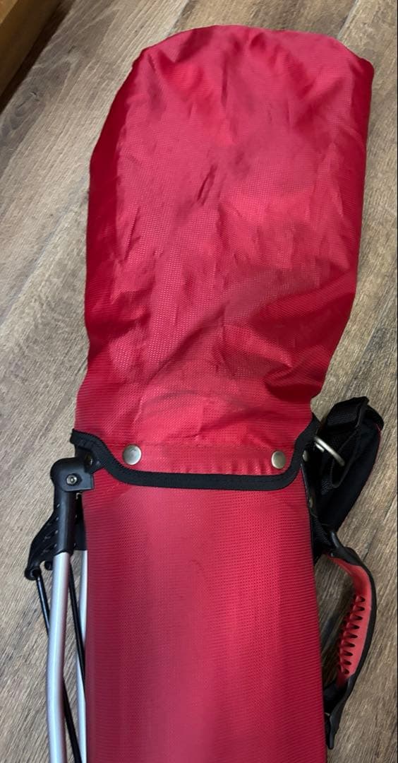 ルコック スタンド式 ゴルフ キャディーバッグ 赤 軽量 練習用