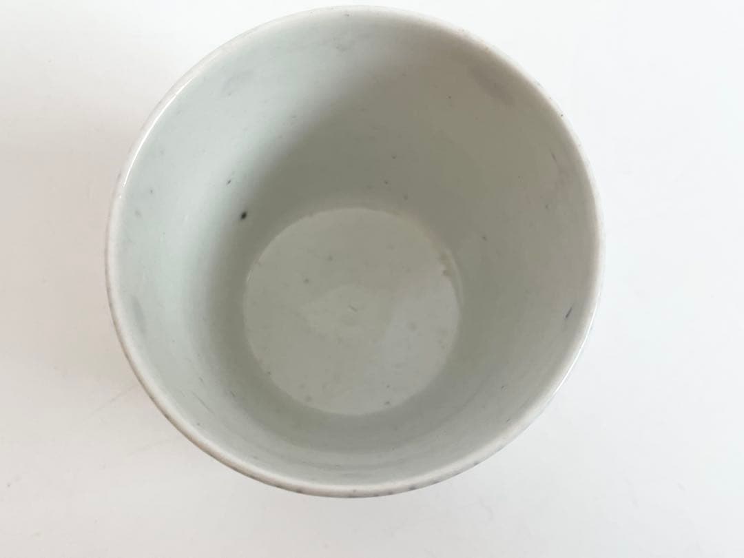 骨董　アンティーク　古伊万里　染付　氷割菊文様　蕎麦猪口