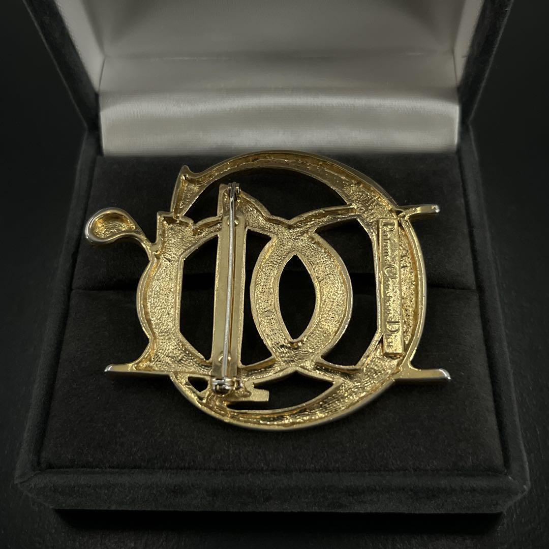 美品　オールド　クリスチャンディオール　ピンブローチ　コサージュ　刻印　ゴールド