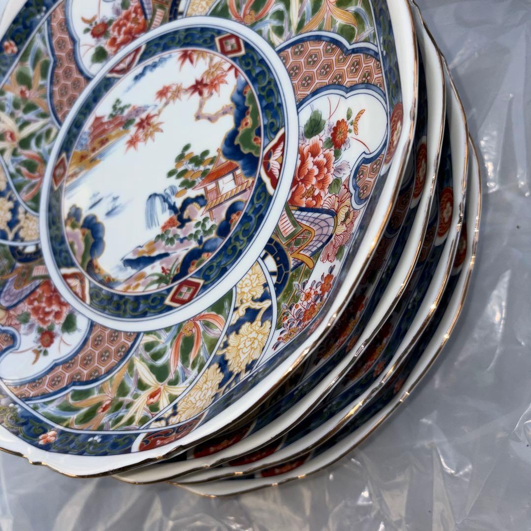 有田焼 伊万里様式 色絵 大皿 4枚組 金彩入り 日本製