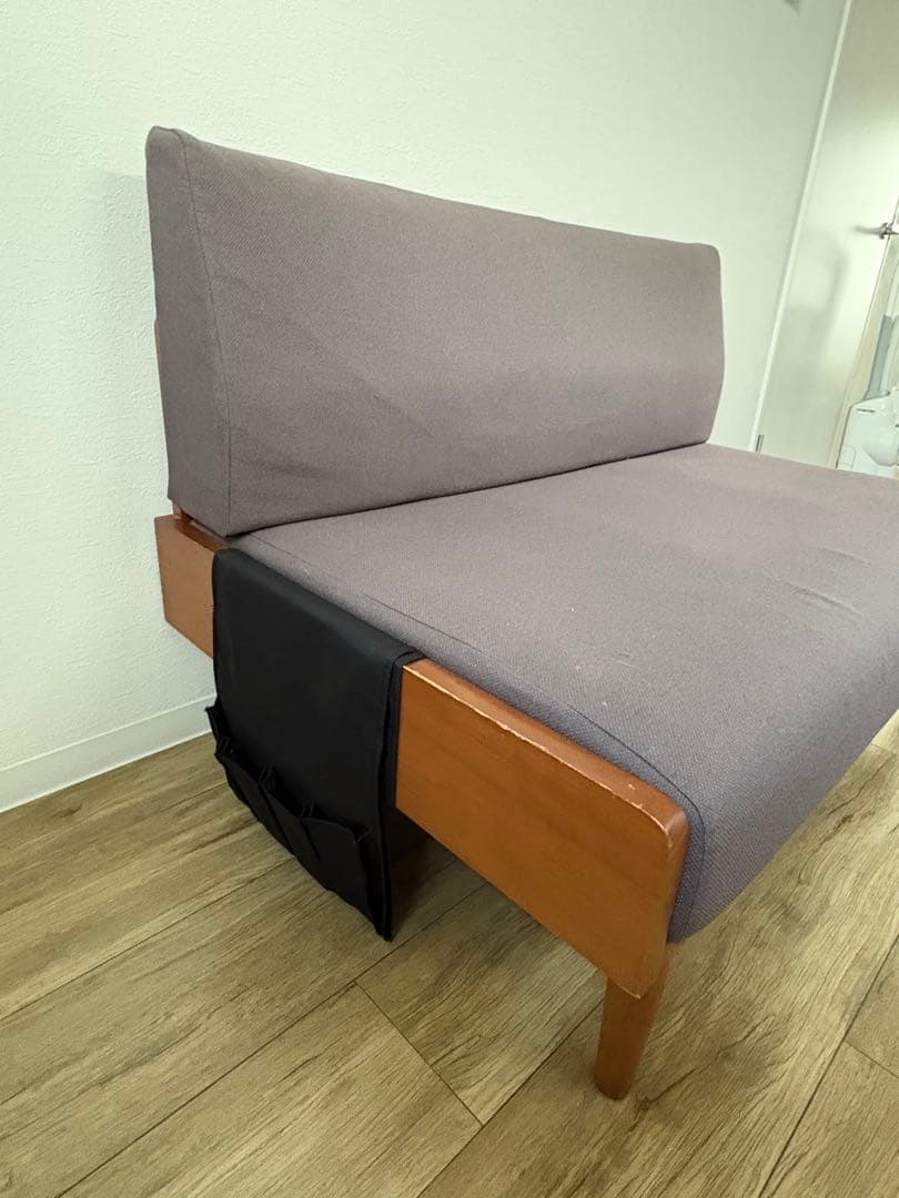 【ソファー】2〜3人掛け ソファ 木製フレーム収納ポケット付き