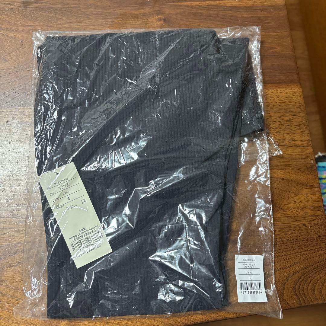 【SUKALA】ベーシックリブフレアパンツ　S