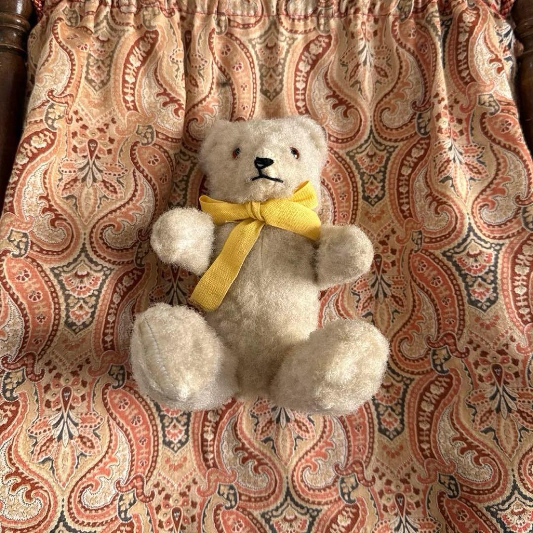 ドイツヴィンテージベア　ピーナッツベア　ホワイト　ドイツアンティークベア