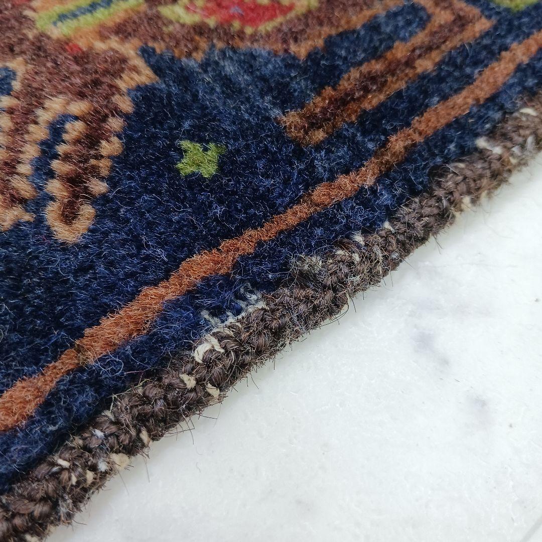 Y2486-1 アフガン絨毯 手織り ウール100% 133×85㎝