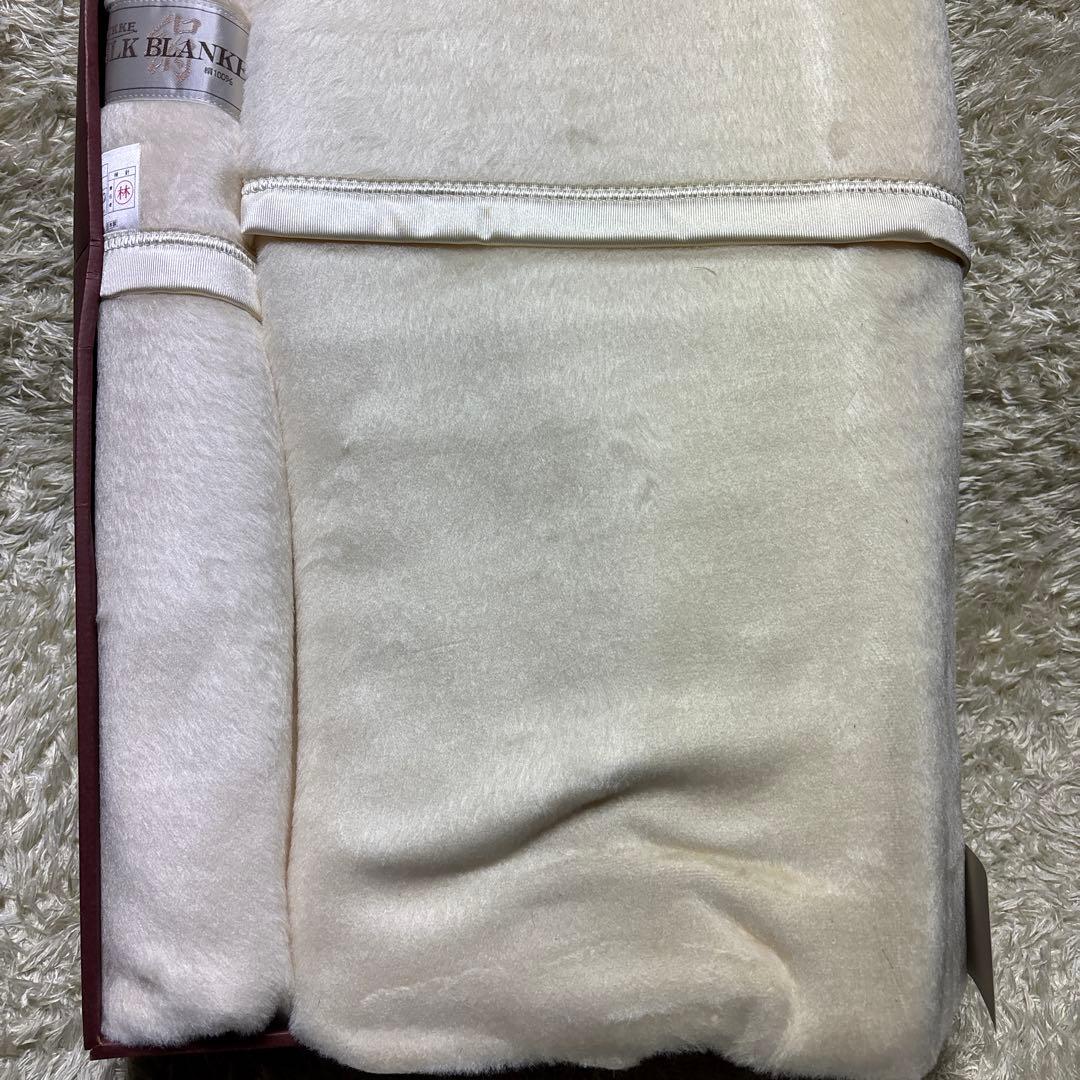 ニッケ シルク毛布 絹毛布 絹100% クリーム ベージュ アイボリー 日本製