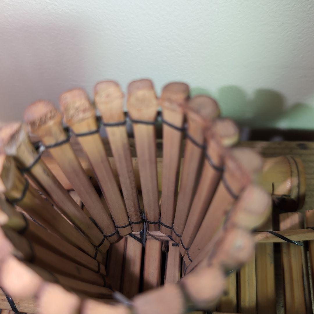 竹製装飾品 円形フレームと花生け　竹細工　竹工芸品