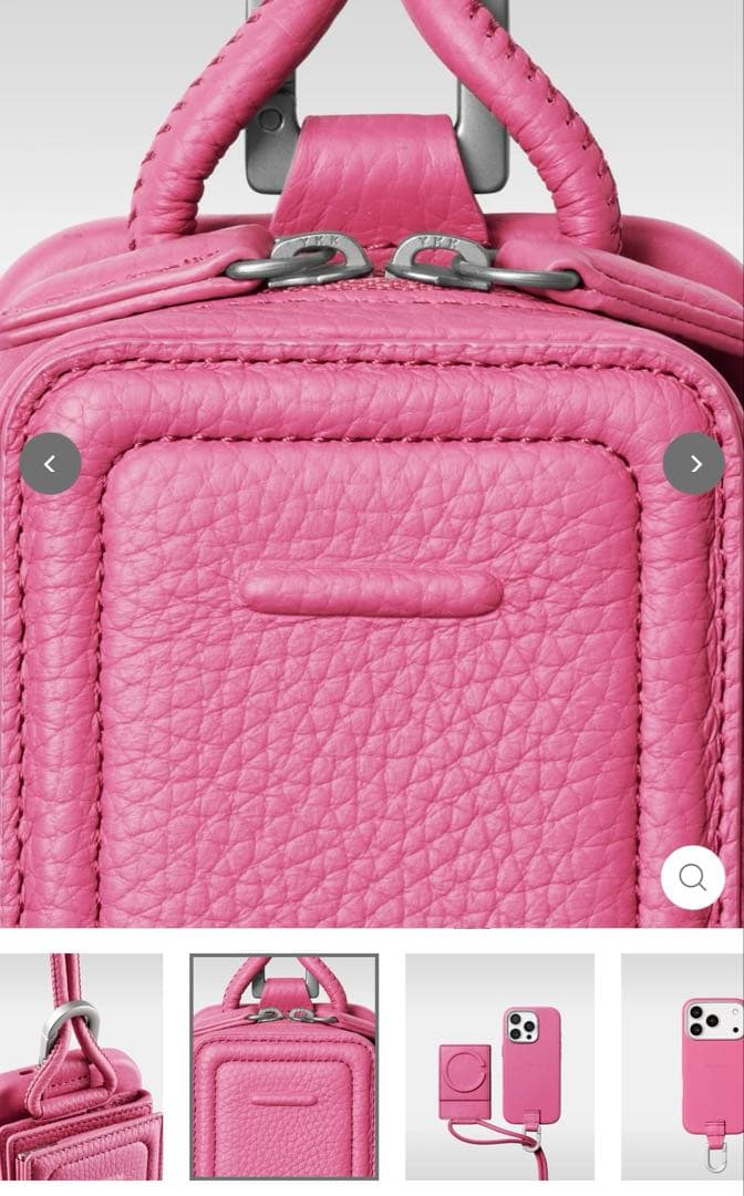 objcts.ioスマホショルダーレザーストラップ + iPhoneケースピンク