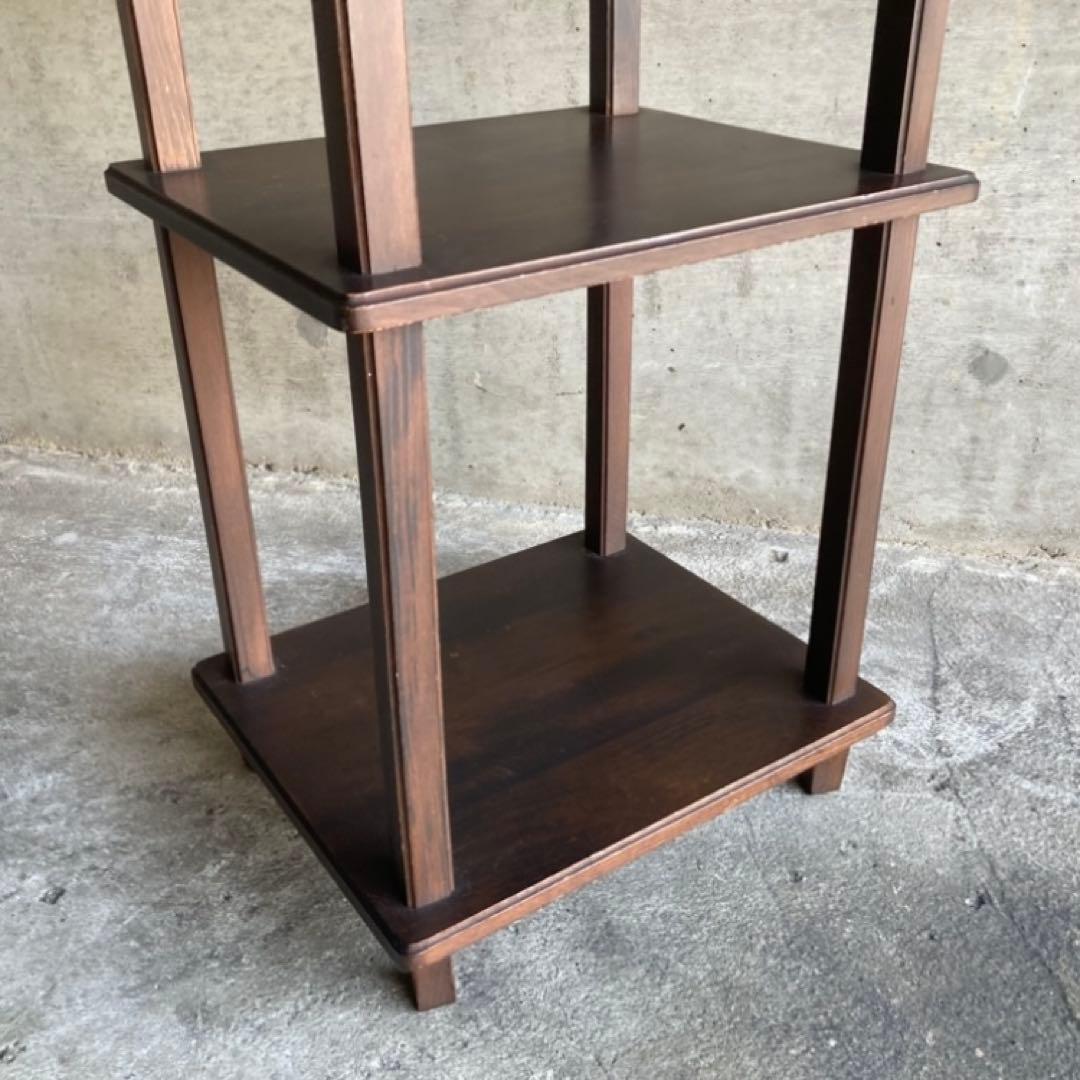 棚 シェルフ ラック 飾り棚 置物台 花台 木製 4段 ブラウン 家具 レトロ