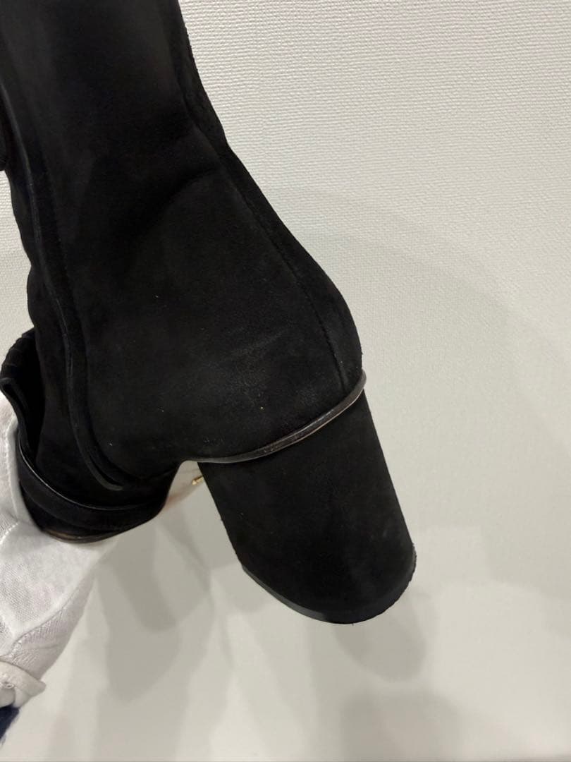 グッチ　ショートブーツ マーモント スエード フリンジ　ブラック サイズ38