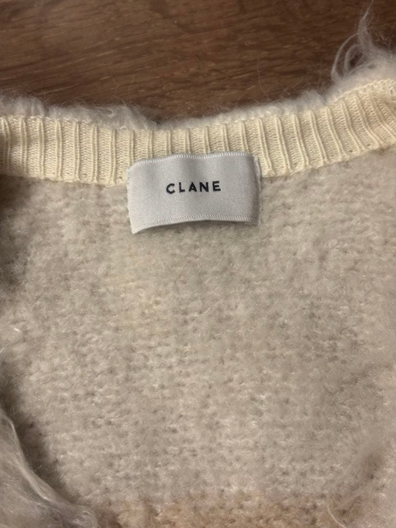 CLANE 【BI COLOR SHAGGY KNIT CARDIGAN】