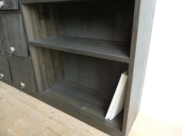 サイズオーダー可！超ワイド6枚パタパタキャビネットエスプレッソ受注製作