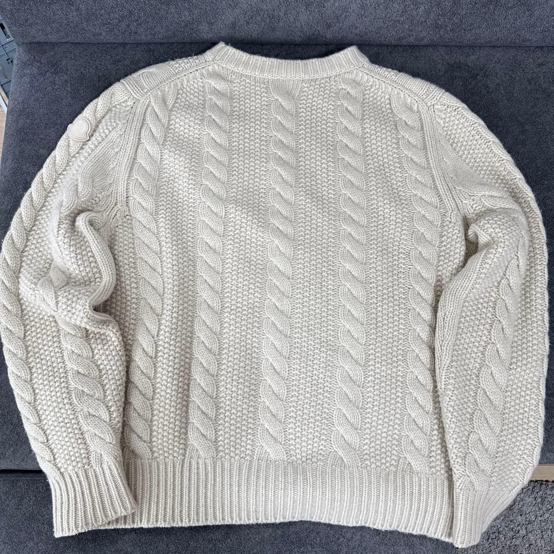 【美品】MONCLER アイボリー ニットセーター Lサイズ