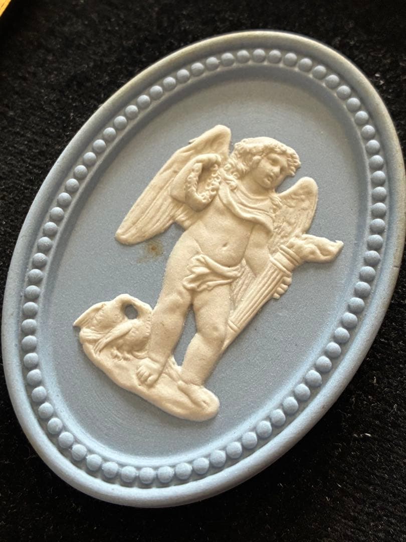  ウェッジウッド　陶板　壁掛け　ジャスパー　ブルー　額縁　絵画