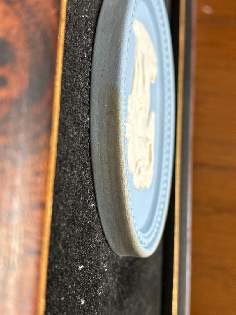  ウェッジウッド　陶板　壁掛け　ジャスパー　ブルー　額縁　絵画