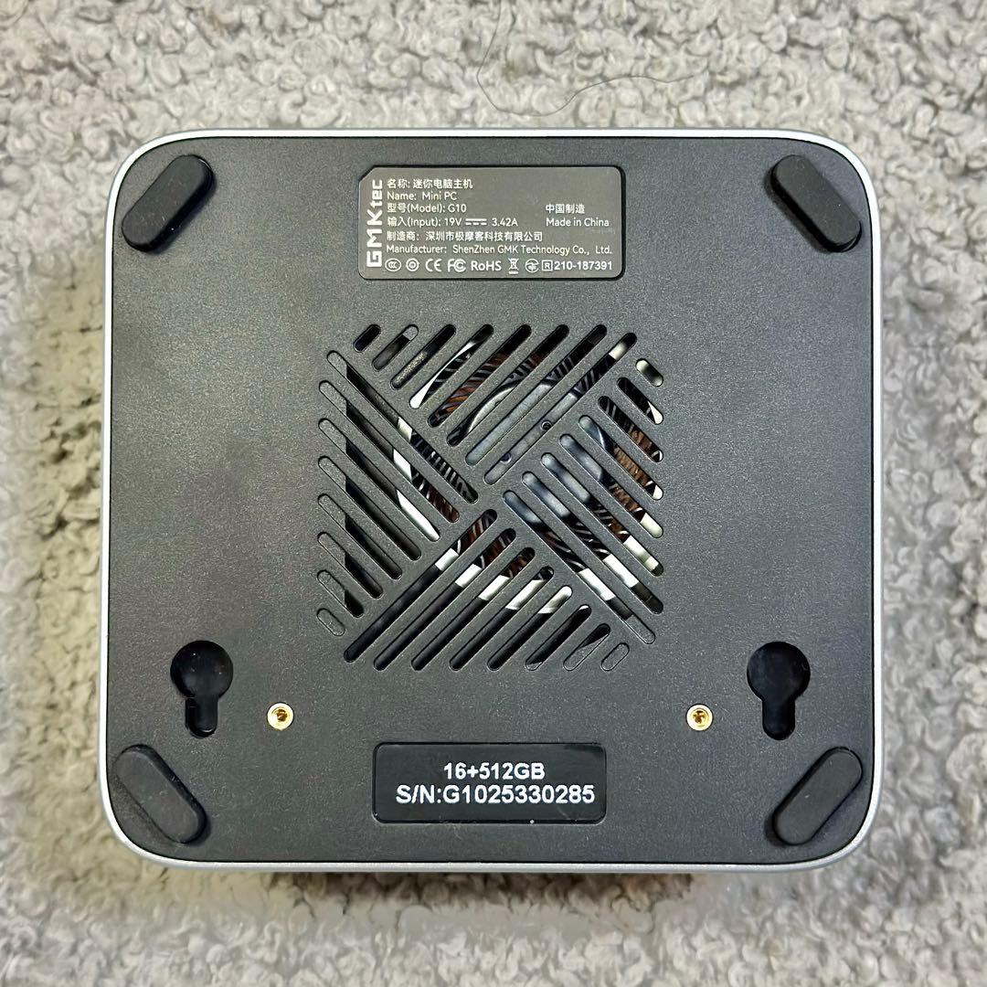 美品 GMKtec Nucbox G10 512GB (メモリ無し) ミニPC
