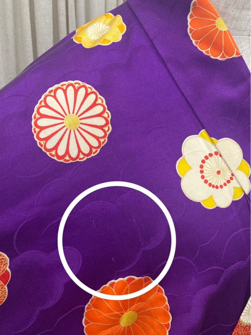 アンティーク着物　子ども　四つ身　レトロ　花丸文　七五三　13参り