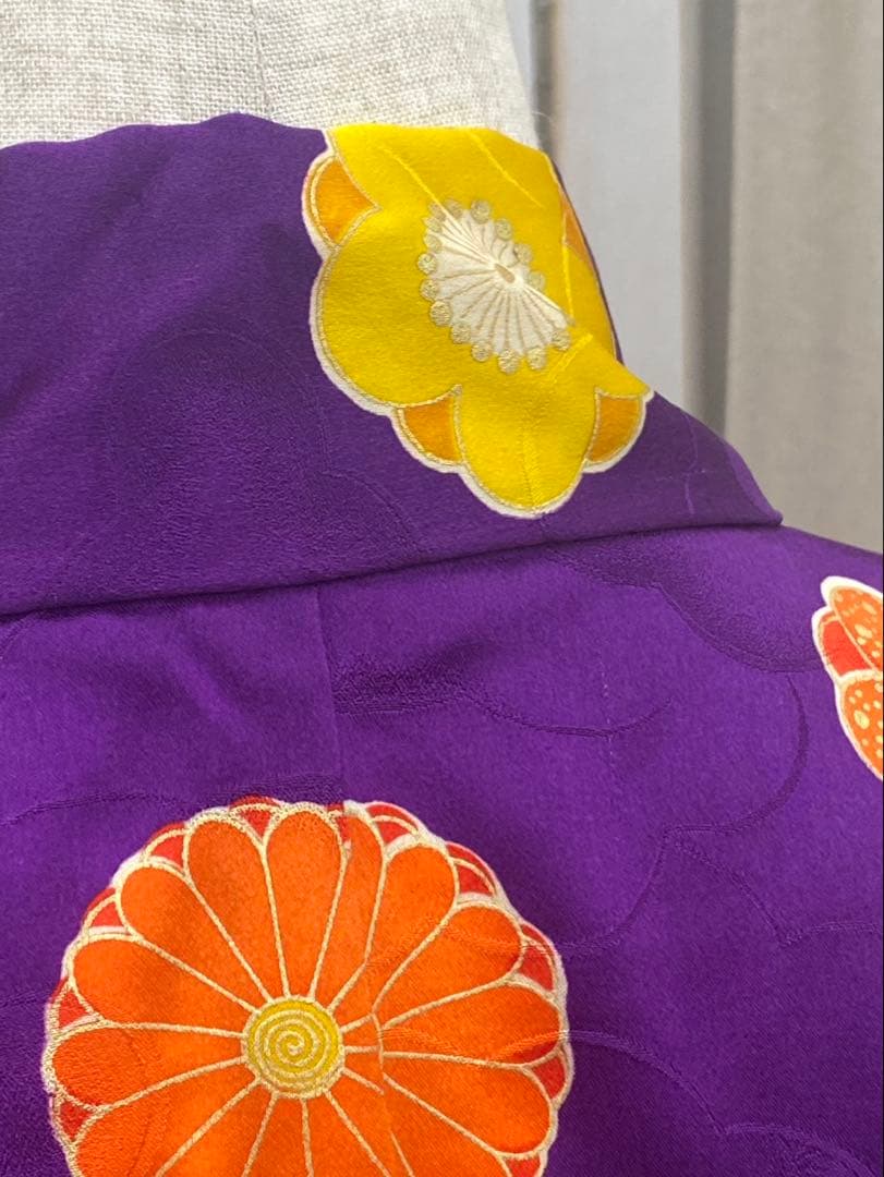 アンティーク着物　子ども　四つ身　レトロ　花丸文　七五三　13参り