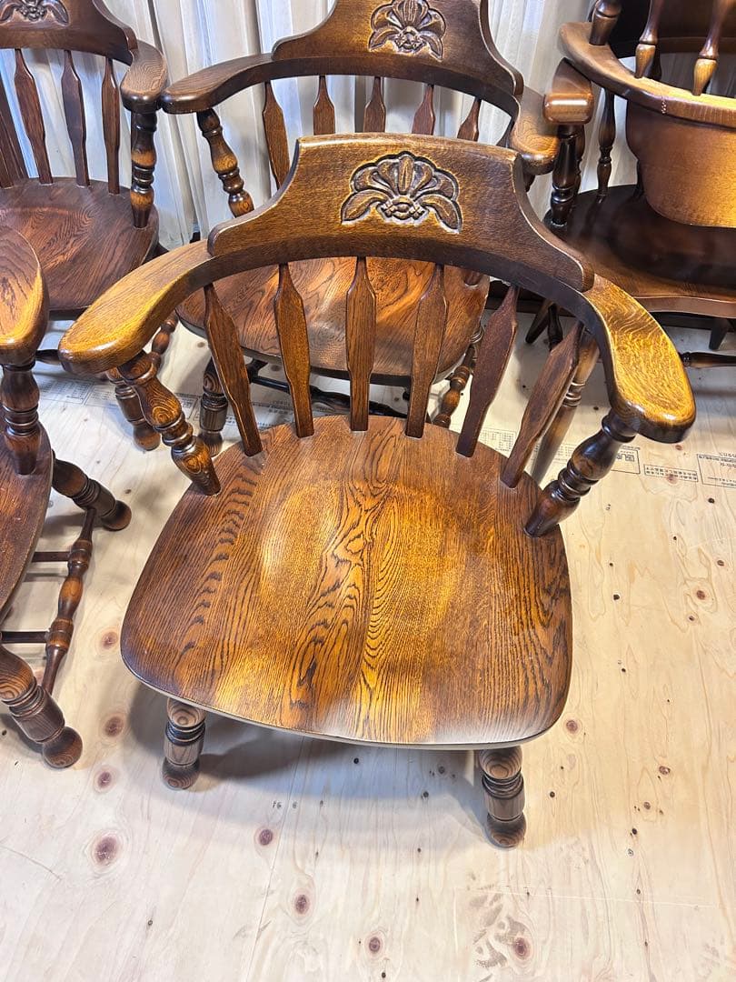 Winds 太平 ウィンザーチェア 肘付き 椅子 木製 　4脚