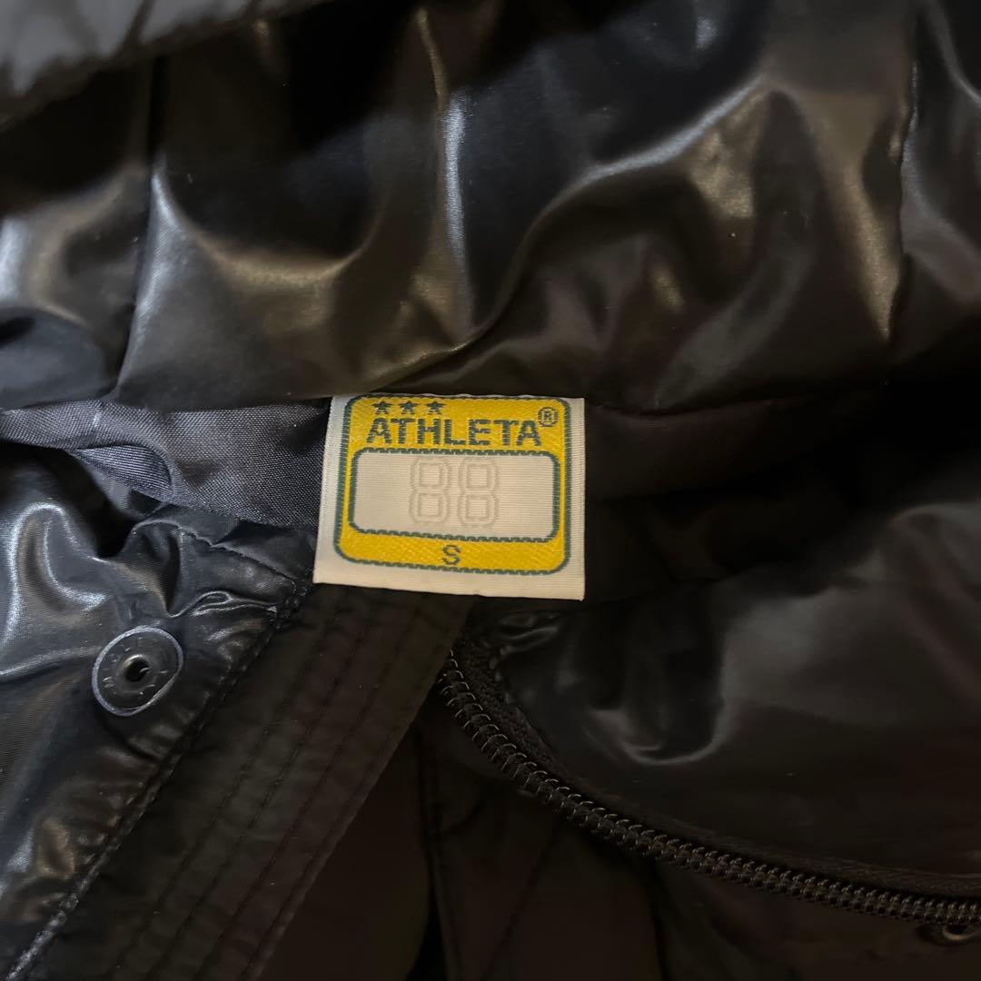 【美品】ATHLETA アスレタ フード付 ダウン ベンチコート Sブラック
