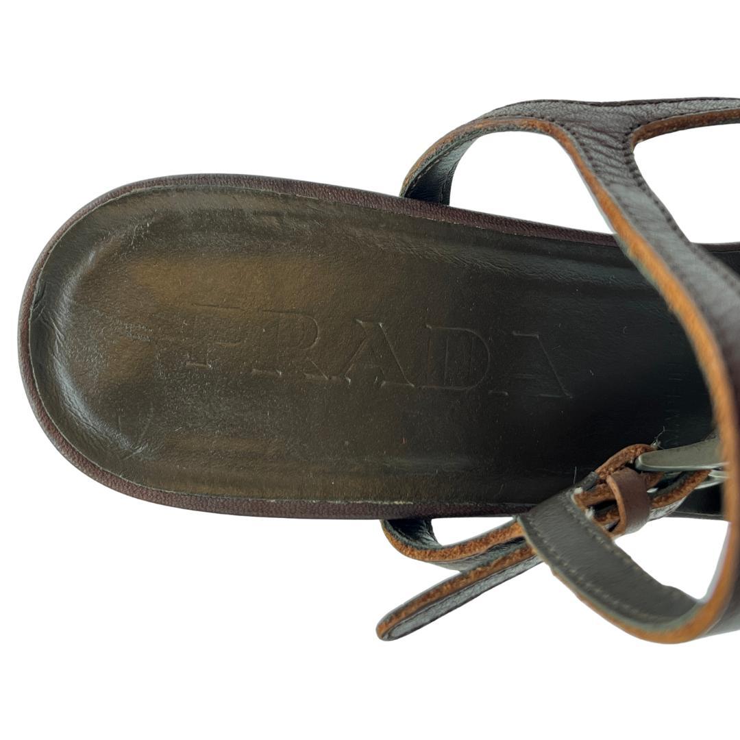PRADA プラダ フラワーモチーフ サンダル ヒール　サイズ38　24cm
