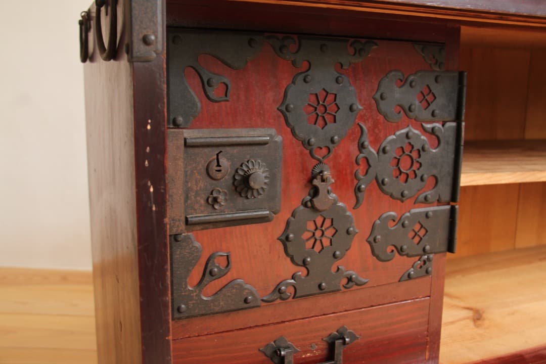 ローボード　2段　木製　収納棚　古道具　古家具　ビンテージ　アンティーク　レトロ