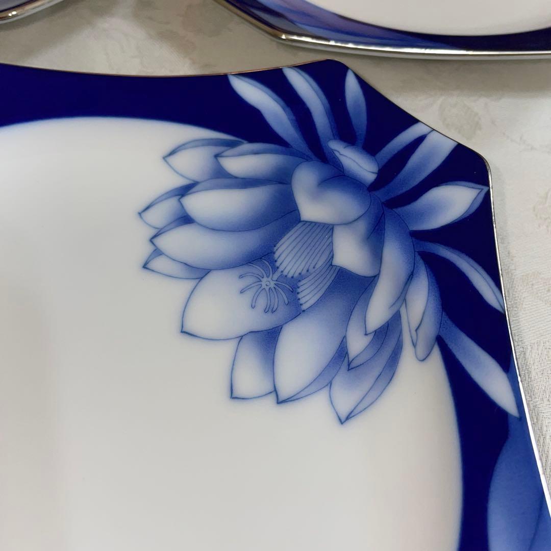 香蘭社　瑠璃　八角皿　銘々皿　5枚セット　未使用