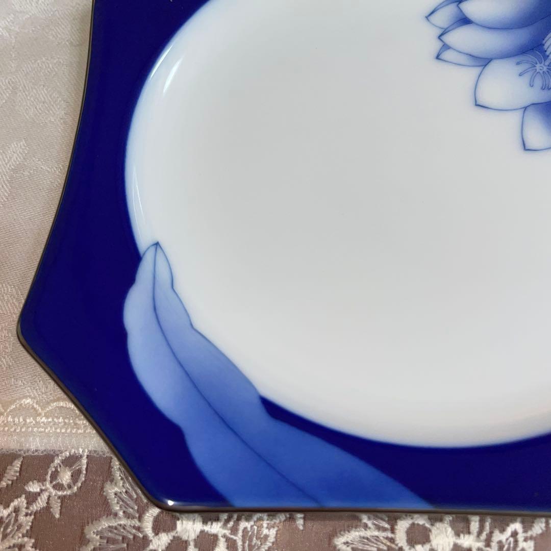 香蘭社　瑠璃　八角皿　銘々皿　5枚セット　未使用