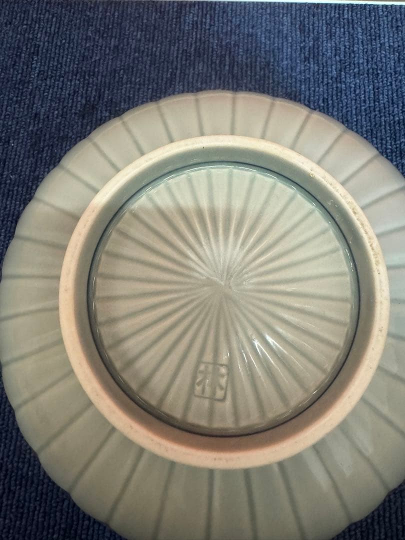 1621 林九郎窯　染錦地紋　盛り鉢　金彩