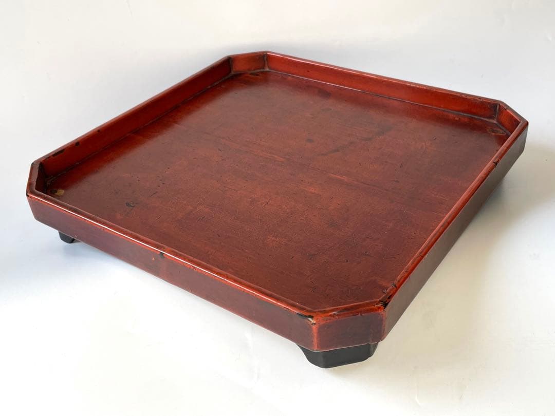 骨董　根来　お盆　御膳　懐石膳　折敷　根来折敷　根来盆　朱塗　漆　アンティーク