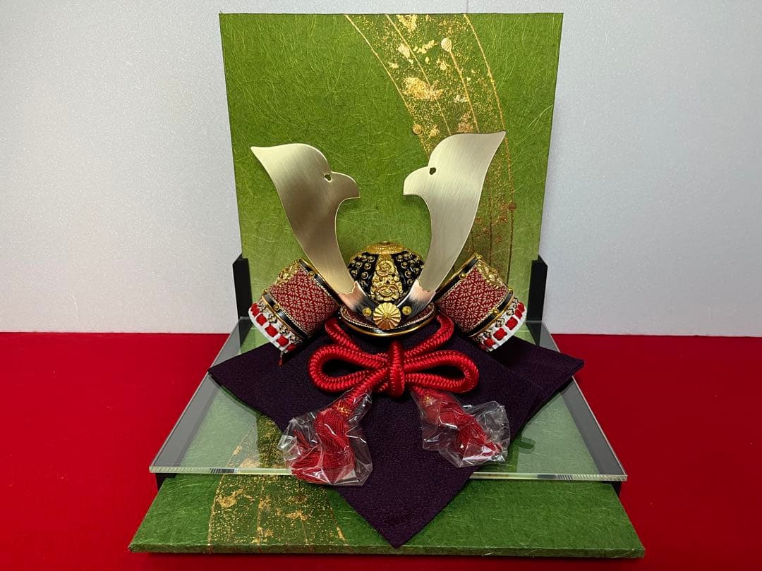 8号中白赤縅　大鍬形の兜　セット