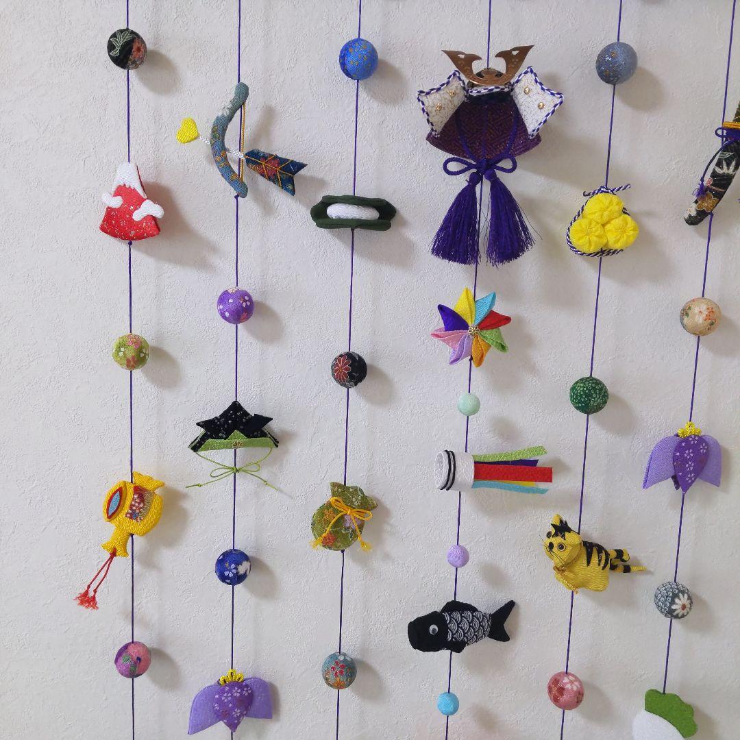 ちりめん細工　端午の節句の壁掛け下げ飾り(7下げ)