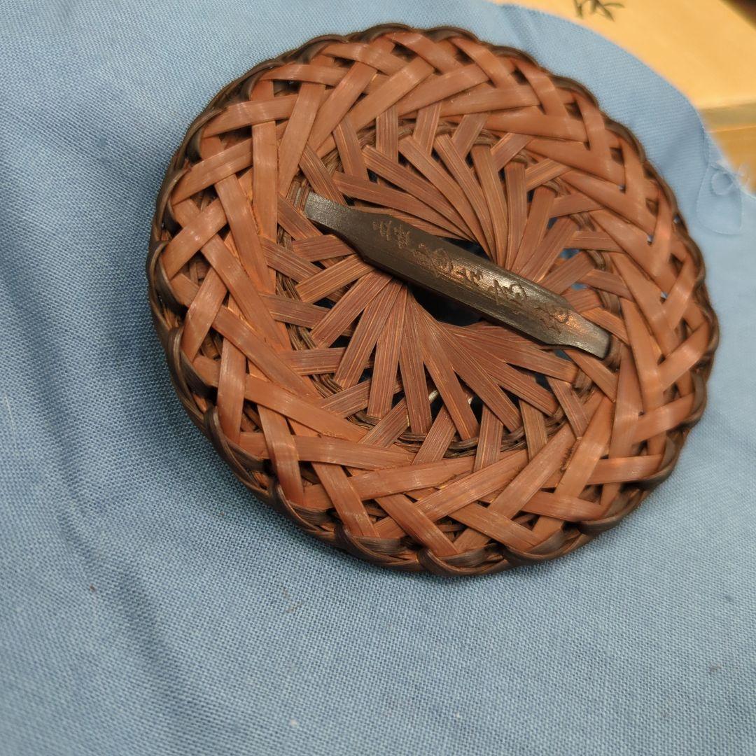 人間国宝 五世 早川 尚古斎 造 輪口編 瓶床 瓶敷　瓶座　共箱　木箱