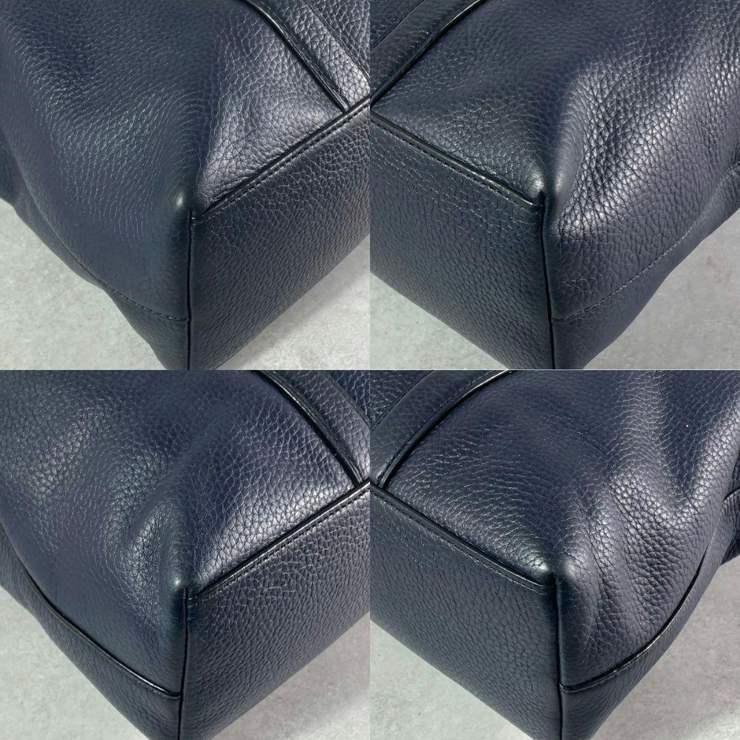 極美品 コーチ メトロポリタン 2way ビジネスバッグ A4可 レザー 紺