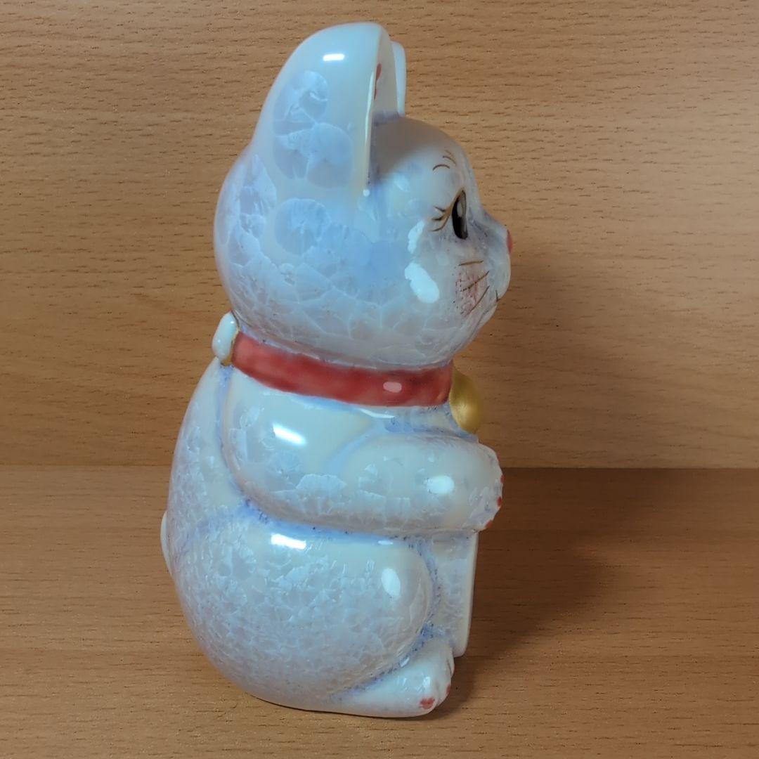 陶あん　陶葊　招き猫　金色の鈴付き　花結晶　京焼　清水焼　箱付き