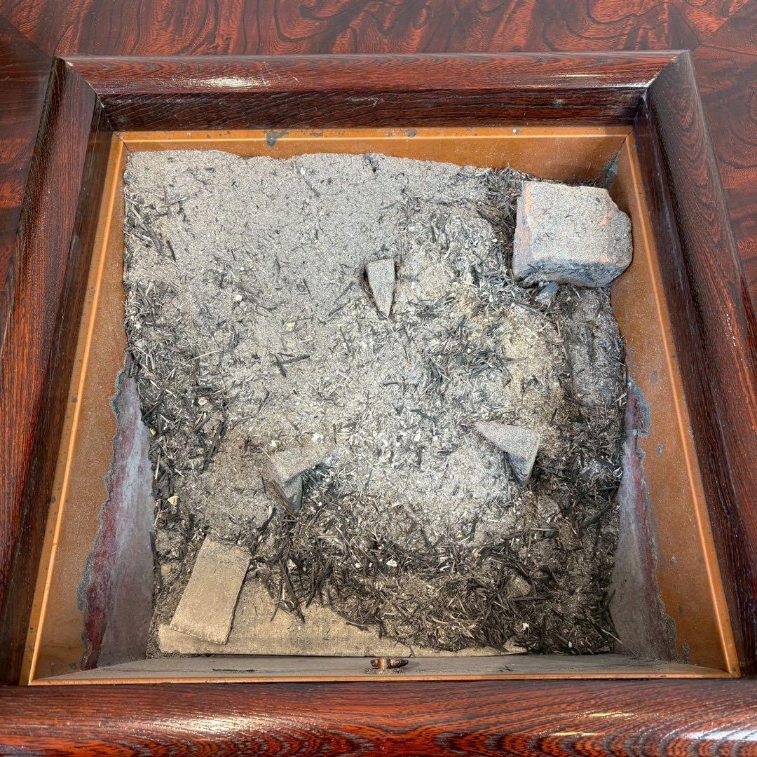 囲炉裏テーブル　駿河民芸　民芸家具　飾り金具　角火鉢　木製火鉢　長火鉢　囲炉裏