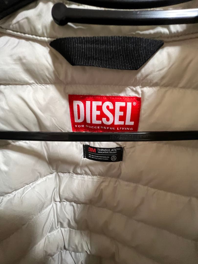DIESEL ホワイト キルティング ダウンジャケット