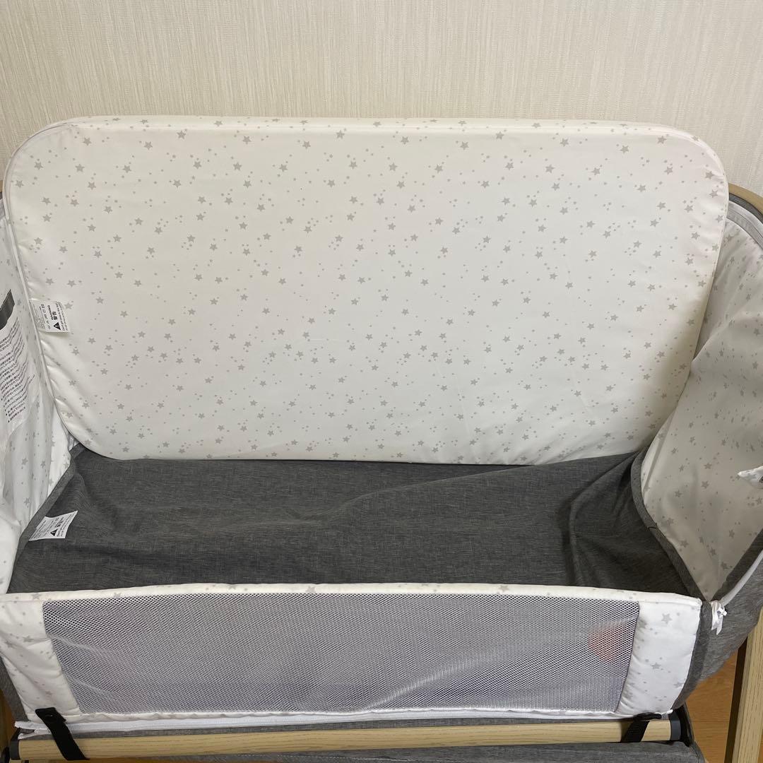 ベビーベッド　HZDMJ 高さ調節可　コンパクト　折り畳み　ゆりかご