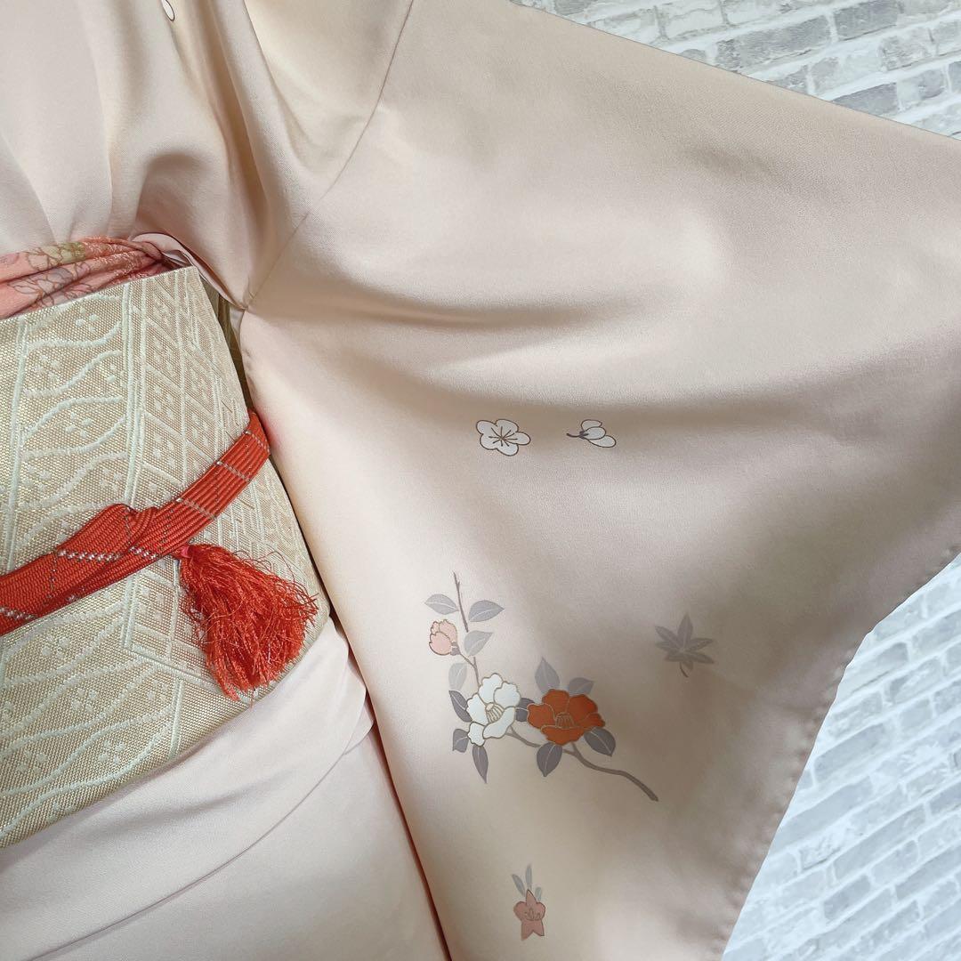 訪問着　フルセット　花籠　桜や花々　金彩加工　金駒刺繍　着物　Q5