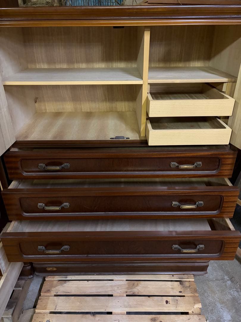 木製タンス 1扉　5引き出し 1080x360x1380mm 婚礼タンス