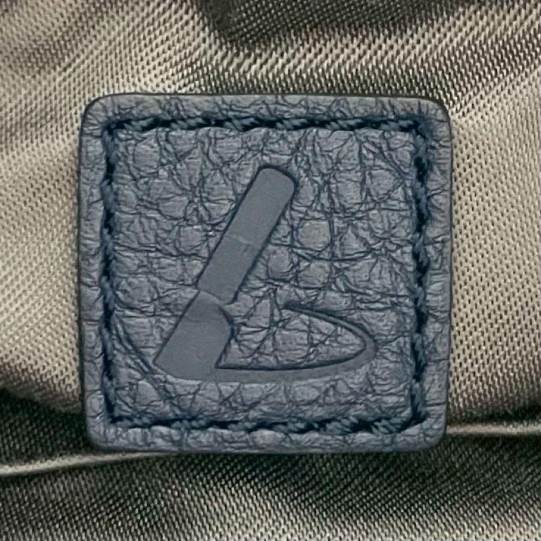 極美品✨土屋鞄 クラルテ 巾着 ギャザーショルダー バッグ ネイビー フリンジ