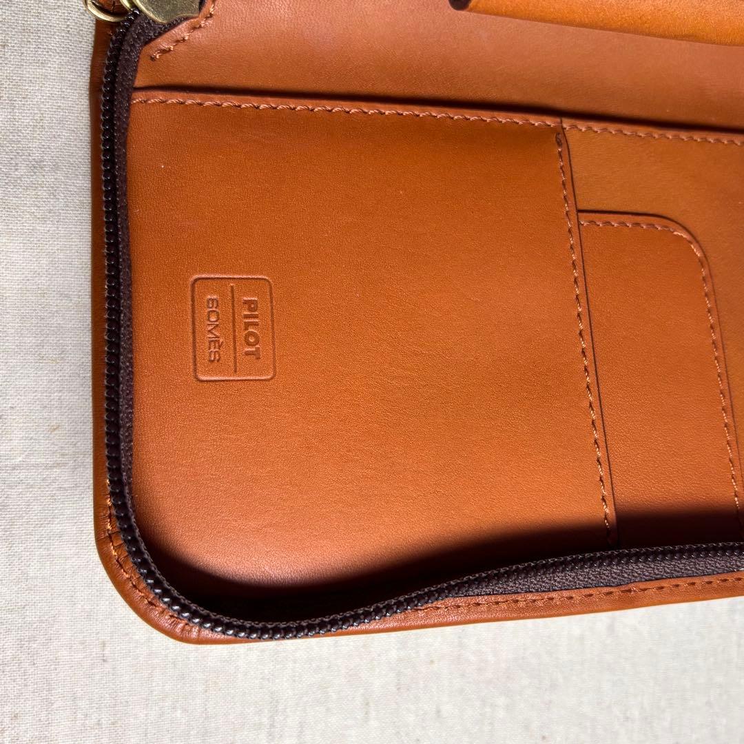 【美品】パイロット×ソメス3本差ペンケースPILOT×SOMES ブラウン 牛革