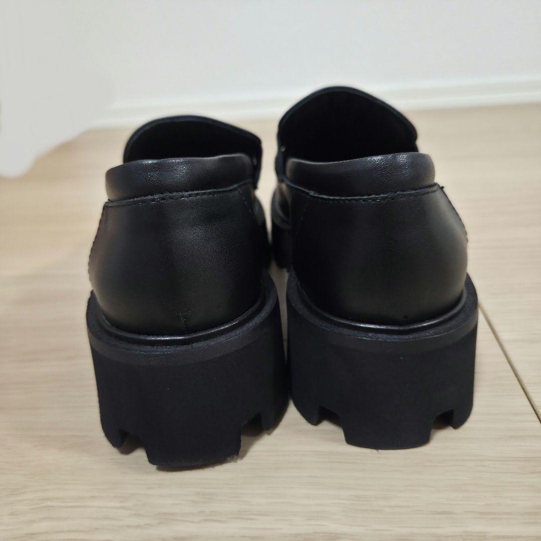 【美品】FABIO RUSCONI　本革　ローファー　厚底　チャンキーヒール　黒