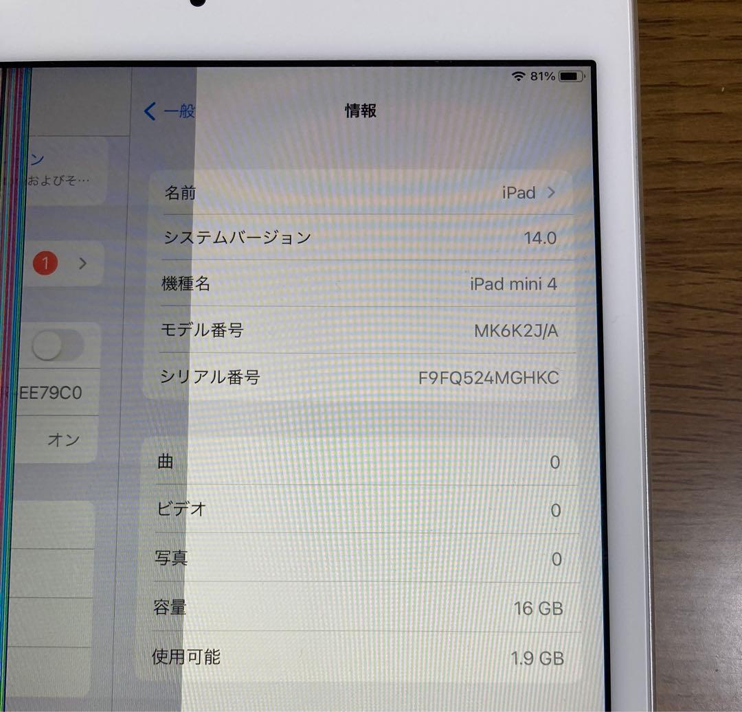 iPad mini 4 Wi-Fi 16 GB 本体 （i20）